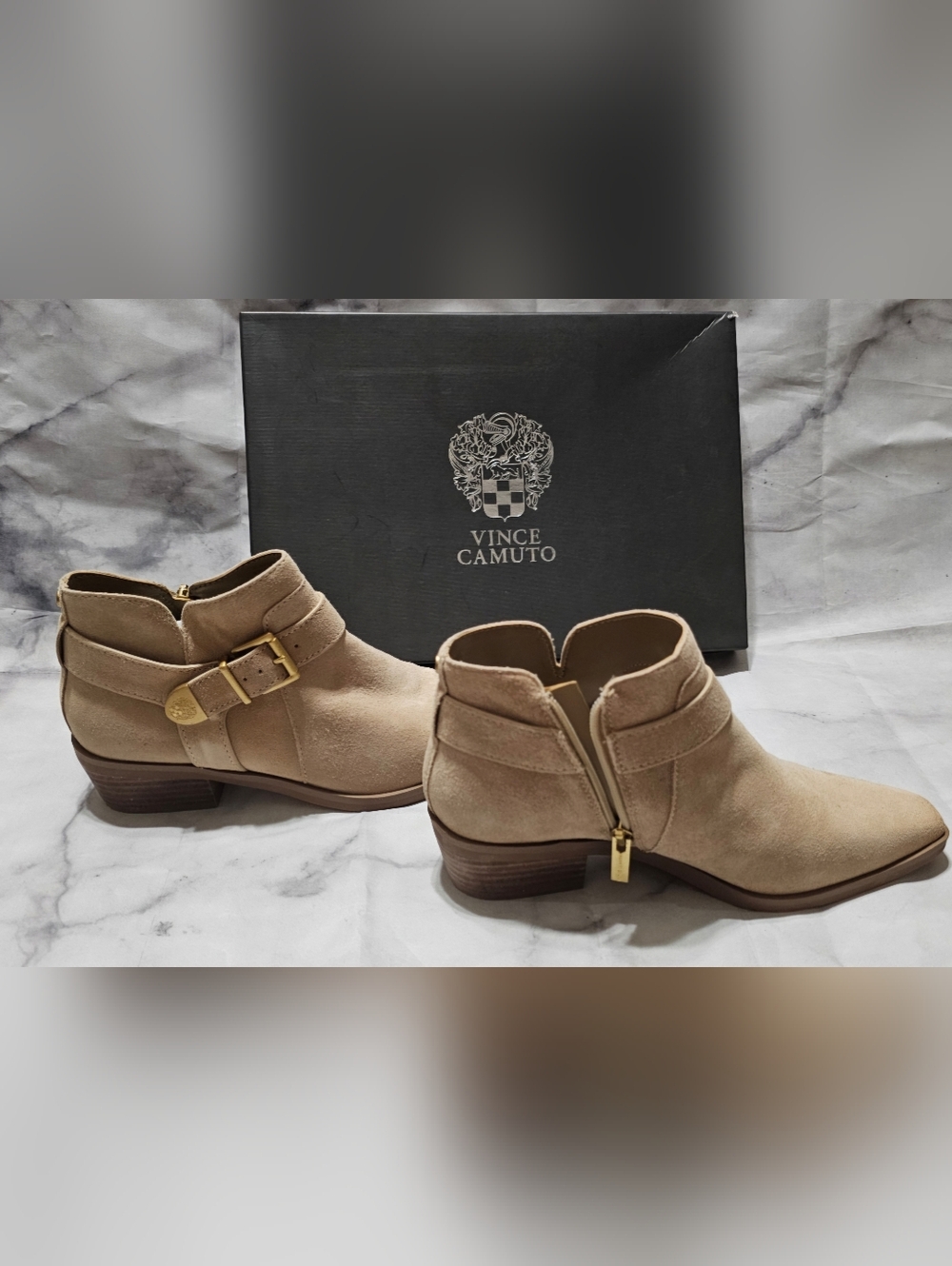 Vince Camuto Women's Maiyah Taupe Booties- Size 8.5